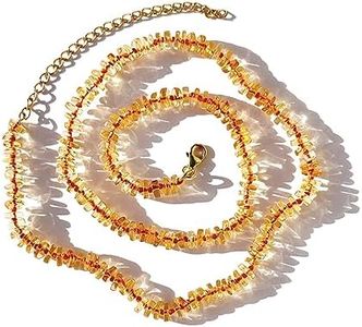 Joyfulmuze Natural Citrine Yellow Stone Hand Knotted Necklace, Beautiful Jewelry Gift for Women's, November Birthstone, 16" Plus 3" Extention (Citrine)