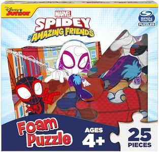 Marvel, 25-Piece Jigsaw Foam Squishy Puzzle Go Spidey! Disney Junior Spidey and his Amazing Friends Show, for Kids Ages 4 and up