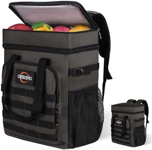 Insulated Cooler Backpack with Multi-Compartment, 35 Can / 25L Large Camping Backpack, Soft Backpack Cooler for Outdoor, Beach, Picnic, Leakproof Lunch Bag for Men & Women (Green)