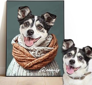 Gleamify | Custom pet portrait from photo | 100+ exquisite characters | Custom pet wall art poster canvas with fotos | Personalized customized dog gifts for Pet Lovers | Perfect Modern Style Oil Painting Gift for Memorial dog/cat (Winter)