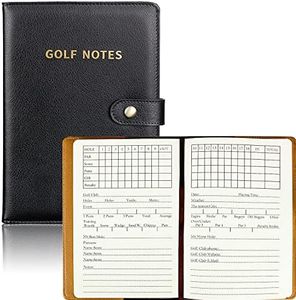 KOFULL Golf Scorecard Holder with 200 Pages, 8.6 X 5.8 in Leather Golf Notebook Log Journal, Golf Scorecard Yardage Book Golf Gifts for Men&Women, Golf Score Book