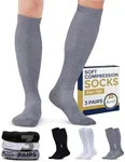 Pembrook Compression Socks for Men - 3 Pack | Compression Socks for Flying, Athletics, Work | Graduated Men Compression Socks | Mens Compression Socks Size 10-13 | Black, White, Gry