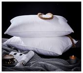 myAIMS Goose Down Feather Duvet Quilt [ ] Deluxe Best Hotel Quality Super Soft Warm & Cosy Anti Allergy Computer Quilted Construction, Self-fabric piping (Goose Down Feather, Pillows Pack of 2)