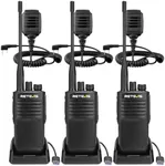 Retevis P2 IP68 Waterproof Walkie Talkies Long Range, GMRS Two Way Radio with Speaker Mic, High Power 2 Way Radio, Noise Cancelling, 2500mAh, for Commercial Construction(3 Pack)