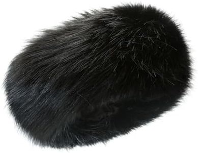 RANOME Faux Fur Headband for Women Elastic Fuzzy Thick Earmuffs Winter Headwrap Ear Muffs Furry Ear Warmers Cold Weather (Black)