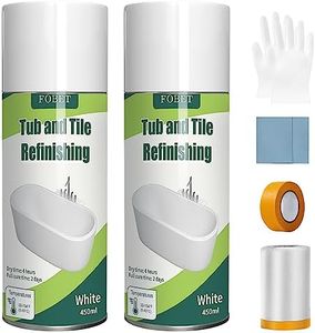 Tub and Tile Spray Paint White 450ml (2 Pack),Bathtub Refinishing Kit for Porcelain Fiberglass Ceramic,DIY Resurfacing Bathroom Sink Countertop