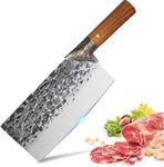 S.B. Anjali Shalu Bhai Meat Cleaver Chef Knife Chopper Full Tang 8Inch Fish Meat & Vegetable Cutting Kitchen Knife For Kitchen Home Restaurant Copper Decor Wooden Handle - High Carbon Stainless Steel