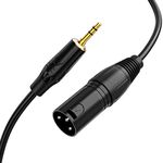 CableCreation 3.5mm to XLR, 3 Feet 3.5mm (1/8 Inch) TRS Stereo Male to XLR Male Cable Compatible with iPhone, iPod, Tablet,Laptop and More.Black 0.9M