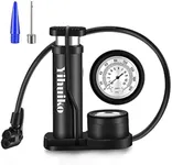 Mini Bicycle Pump Bike Foot Pump 120 PSI Foot Activated Floor Pump with Extra Sensitive Pressure Gauge Portable Air Pump with Gas Ball Needle for All Bike, Fits Presta & Schrader Valve