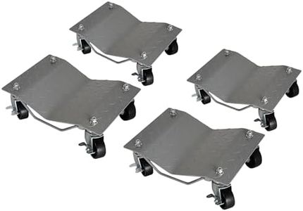 GarveeTech Wheel Dolly - 6000 Lbs Car Moving Dolly, Wheel Dolly Car Tire Stake Set of 4,Heavy-Duty Car Tire Dolly Cart, 16"x12", Silver
