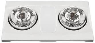 Aero Pure Bathroom Fans A515AW Aero Pure Fan- A515AWhite-2 Bulb Quiet Bathroom Heater Fan with Light