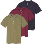 Real Essentials 3 Pack Boys Uniform Short Sleeve Polo Shirts T Kids Button Tops Tees Childrens Plain Girls Graduation Youth School Collared Cotton Summer Teen, 8-10