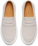 Journey West Suede Slip-on Penny Loafers Sneakers Shoes for Women Beige US 9.5