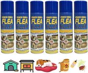 6 x Flea Spray for House Kills Flea Instantly Household Flea treatment for the home Dog Beds Pet Beds Hutches Kennels and Carpets Tick Protection Soft Furnishings 200ml