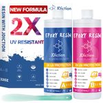 JDiction Epoxy Resin 948ml/32oz - 2X UV Resistant Resin, Crystal Clear Resin Kit for Jewellery, Art, Crafts, Self Leveling, Easy 1:1 Ratio, Non-Toxic, High Gloss Finish, Unique Gift for Family, Lovers