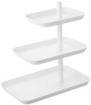 YAMAZAKI Tower 4280 3-tier serving plate for cookies, fruit, cake, steel, white, L 24.7 x W 15.7 x H 25.7 cm