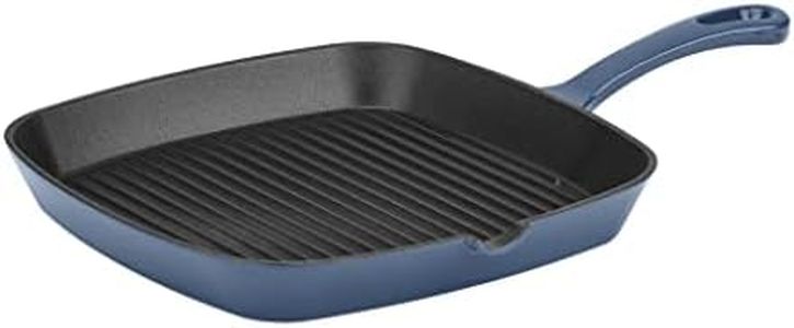 CUISINART CI30-23BG Chef's Classic Enameled Cast Iron 9-1/4" Square Grill Pan, Provencal Blue