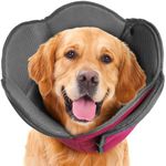 IDOMIK Dog Cone for Dogs After Surgery, Comfy Soft Dog Cones for Large Medium Small Dogs Cats, Adjustable Protective Dog Recovery Collars & Cones Alternatives to Prevent Pets from Licking Wounds,L