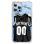 VNGDA Custom Name & Number - Brooklyn Basketball Jersey - Clear Case for iPhone 16 15 Pro Max 14 13 12 11 Xs Max Xr SE3 8 7 6 Plus 11 Pro Mini,with 4 Shockproof Corners Customized Transparent Case