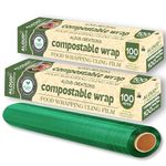 ALOUD CREATIONS Compostable Food Wrapping Cling Film | Ideal for Food Storage, Food Packing | 100 Metres Length | Pack of 2