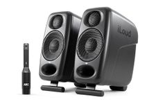 IK Multimedia Premium Version iLoud Micro Monitor Pro Black (Pair) 50 Watt Portable & Powerful Reference Studio Monitor, Class D High-Efficiency Amplifier, Custom-Made Drivers for Music Mixing