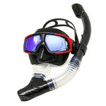 EnzoDate Rx Optical Diving Gear Kit Myopia Snorkel Set Dry Top Scuba Mask Wide Vision Anti-Fog UV400