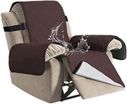 H.VERSAILTEX 100% Waterproof Recliner Chair Covers Washable Recliner Cover for Reclining Chair Non Slip Recliner Slipcovers Seat Width Up to 22" Furniture Protectors for Pets (Recliner, Brown)