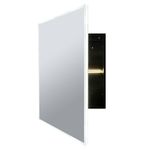 Janboe Led Medicine Cabinet,16×24inch,Medicine Cabinet with Light,3 Colors,Dimmable,Desmister,Luminous Glass Shelf,Recess Mount and Surface Mount