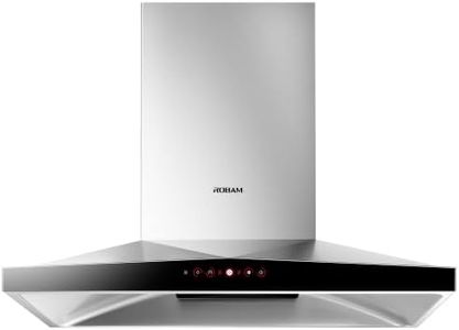 36 Inch Range Hood 1200 CFM, Kitchen Vent Hood with High Suction Power, Brushless Motor, Touch Control, LED Lights, Stainless Steel Wall Mount or Under Cabinet, Carbon Filter for Odor Removal