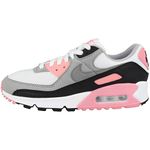 Nike Air Max 90, Women's Running Shoes, White Particle Grey Rose Black, 12 US