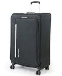 Pierre Cardin Suitcase Large Size | Super Lightweight 78cm Soft Durable Luggage | 4 Dual Spinner Wheels | Large 30" Hold Check-in Travel Case CL610 (Large, Black & Grey)