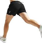 TLRUN Men's Running Shorts 5 inch Ultra Lightweight with 5 Pockets Quick Dry Marathon Athletic Run Shorts Linerless(Large, Black)