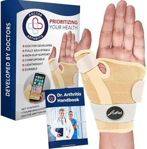 Doctor Developed Ergonomical Thumb Brace Support Right Hand or Left Hand for Arthritis Pain and Support, Thumb Spica Splint for Trigger Thumb, Thumb Stabilizer for Tendonitis, Sprain (Nude /1 Pack)