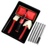 7 Inch Paint Pad Set, Paint Pads for Walls and Ceilings, Paint Edging Tool with 124cm Extension Pole & Paint Tray, Decorating Furniture Paint Pads for Wall Corner Wood Flooring Shed & Fence