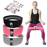 Resistance Bands, Resistance Band for Legs and Glutes, Includes Exercise Band Workout Booklet, Non-Slip Booty Band for Women & Men Hip Circle, Back Stretcher Set of 3