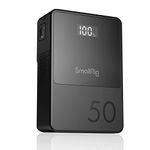 SMALLRIG V Mount Battery VB50, 50Wh / 3400mAh V-Mount Battery with PD 45W USB-C Fast Charging, with D-TAP, USB-A, Dual DC Ports, OLED Screen, for DSLR Camera, Camcorder, Monitor, Phone, Black - 3579