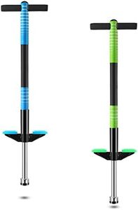 Leitee 2 Pack Pogo Stick for Kids Age 6 and Up, Suitable for 40-80 lbs, Soft Foam Jump Stick, Pogo Stick for Beginners Kids Exercise Body Balance Keep Healthy (Green and Blue)