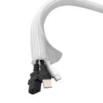 shinfly Cable Tidy Sleeve, 6mm/∅0.24"-6m/19.69ft Self-Closing Cable Duct, Cable Management for Desk, TV, Computer, PC, Cable Protection for Dogs, Cats, White