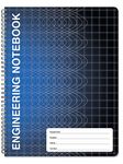 BookFactory Computation Engineering Notebook - 100 Pages (9 1/4" X 11 3/4") - Scientific Grid Pages, Durable Translucent Cover, Wire-O Binding (COMP-100-CWG-A-(Engineering))