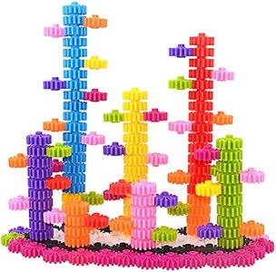 SIENIANLINE Gears Interlocking Learning Set, STEM Construction Toy Set - Building Kit Toys 180 Pcs - 10 Colors