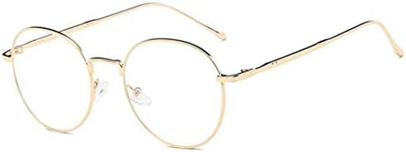 Occhiali in Metallo da Vista Occhio Frame Struttura Vetri Ottici Pianura rotonda vetro Plain completa-Stile Classic