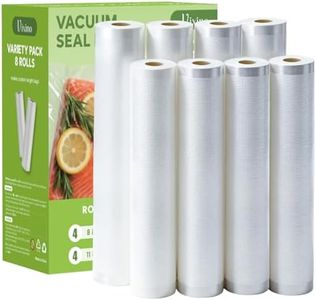Vixino Vacuum Sealer Bags for Food, 8 Pack 4 Rolls 11" x 20' + 4 Rolls 8" x 20' Commercial Grade Vacuum Seal Bags Rolls, BPA Free, Customizable Size for Sous Vide, Freezer