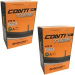 Continental 26" x 1.75-2.5 Mountain Bike Inner Tube - Schrader 40mm Valve (Set of 2),Black