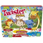 Twister Junior Game, Animal Adventure 2-Sided Mat, 2 Games in 1, Party Game for Kids Ages 3 and Up, Indoor Game for 2-4 Players (English & French)