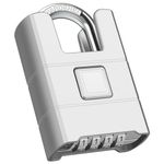 Large Heavy Duty Combination Padlock, [Wraped Beam Cut Resistance] Diyife 54mm Combination Lock, Weatherproof 4 Digit Combo Lock Outdoor Locker Lock for Gate, Garage, Shed, School, Gym (Silver)