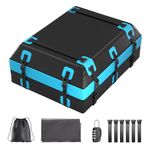 SOTISI Rooftop Cargo Carrier, Waterproof PVC Car Roof Bag 21 Cubic Feet, Fit for All Vehicle with/Without Racks, with Topper Anti-Slip Mat, Reforced Straps, 6 Door Hooks & Luggage Lock.（Blue）