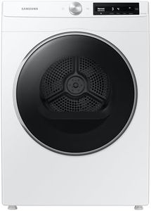 Samsung 4.0 cu. ft. Electric Dryer, Compact Clothes Drying Machine, Stackable for Small Spaces w/Sensor Dry, 12 Preset Cycles, Reversible Door, Internal Drum Light, DV25B6900EW/A2, White