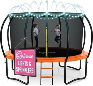Trampoline for Kids and Adults - 8Ft 10Ft 12Ft 14FT 15Ft, 16Ft Trampoline with Net - ASTM Certified with Bonus Lights and Sprinkler/Extra Sturdy Recreational Outdoor Trampolines