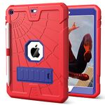 Herize iPad 6th Generation Cover | iPad 5th Generation Cover 9.7 Inch with Pencil Holder iPad 9.7 Case w/Stand | Heavy Duty Rugged iPad Cover for 6th/5th 2018/2017 | Red Blue