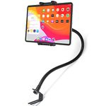 Cuxwill Tablet Holder Car Seat Rail Mount for 4-13" iPad & Phone, 19.7” Gooseneck Metal Arm Car Truck Vehicles Floor Stand for iPad Pro Air Mini, Samsung Galaxy Tab, Kindle Fire, Switch, iPhone etc